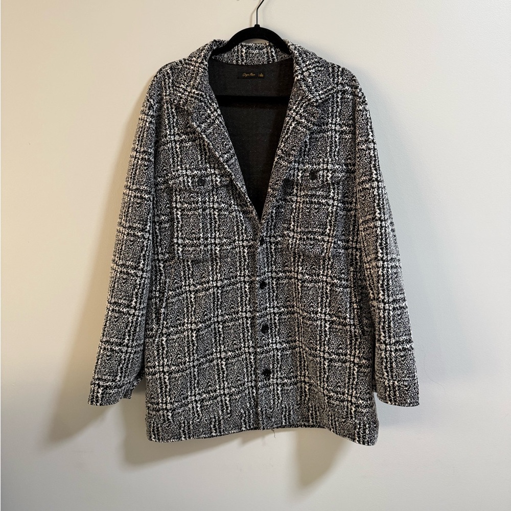 Plaid Button-Up Coat